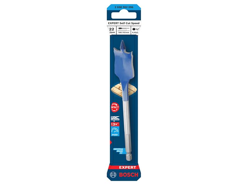 EXPERT Self Cut Speed Spade Drill Bit 22 x 100 x 152mm