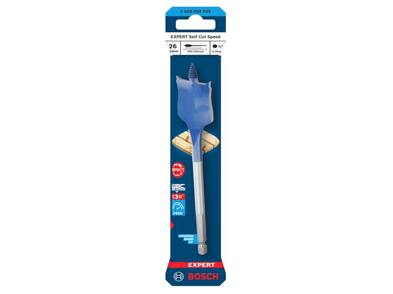 EXPERT Self Cut Speed Spade Drill Bit 26 x 100 x 152mm
