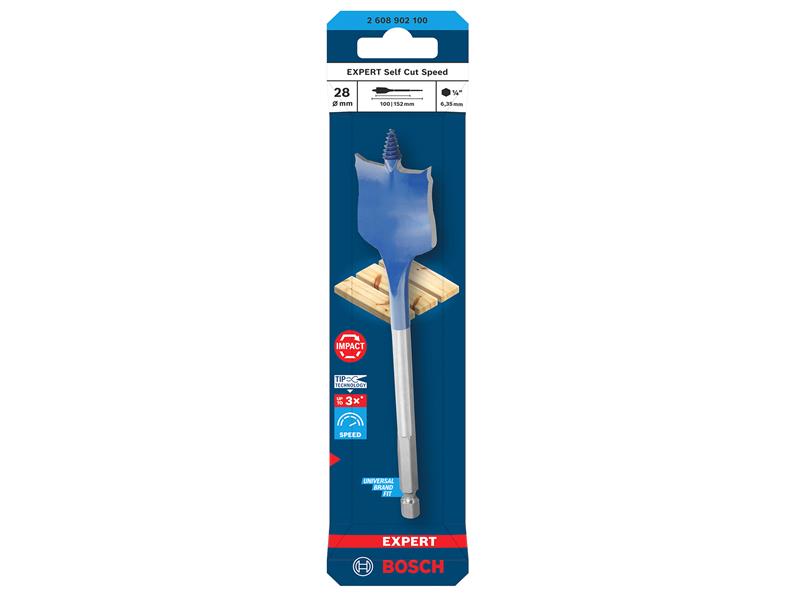 EXPERT Self Cut Speed Spade Drill Bit 28 x 100 x 152mm