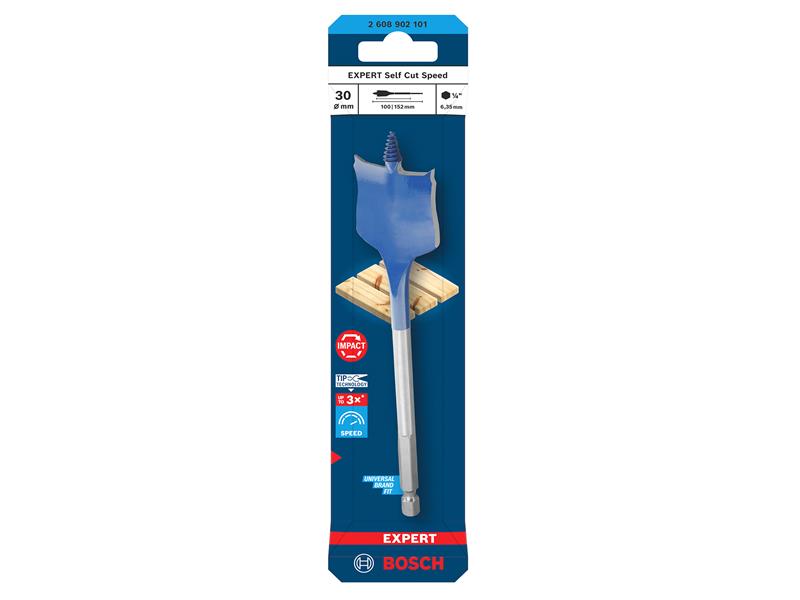 EXPERT Self Cut Speed Spade Drill Bit 30 x 100 x 152mm