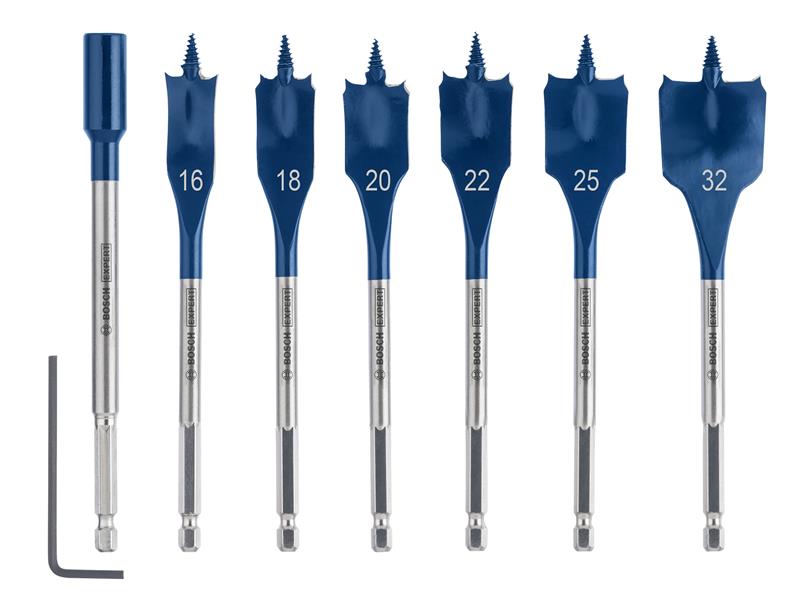EXPERT Self Cut Speed Spade Drill Bit Set, 7 Piece