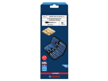 EXPERT Self Cut Speed Spade Drill Bit Set, 7 Piece