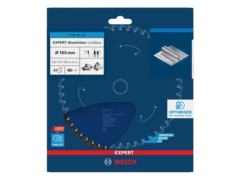 EXPERT Aluminium Cordless Circular Saw Blade 165 x 20mm x 54T