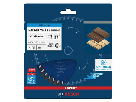 EXPERT Wood Cordless Circular Saw Blade 140 x 20mm x 42T
