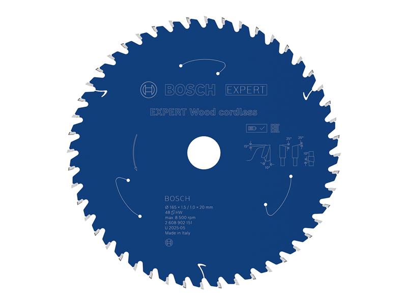 EXPERT Wood Cordless Circular Saw Blade 165 x 20mm x 48T