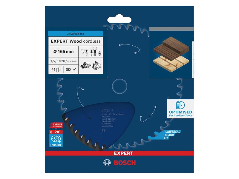 EXPERT Wood Cordless Circular Saw Blade 165 x 20mm x 48T