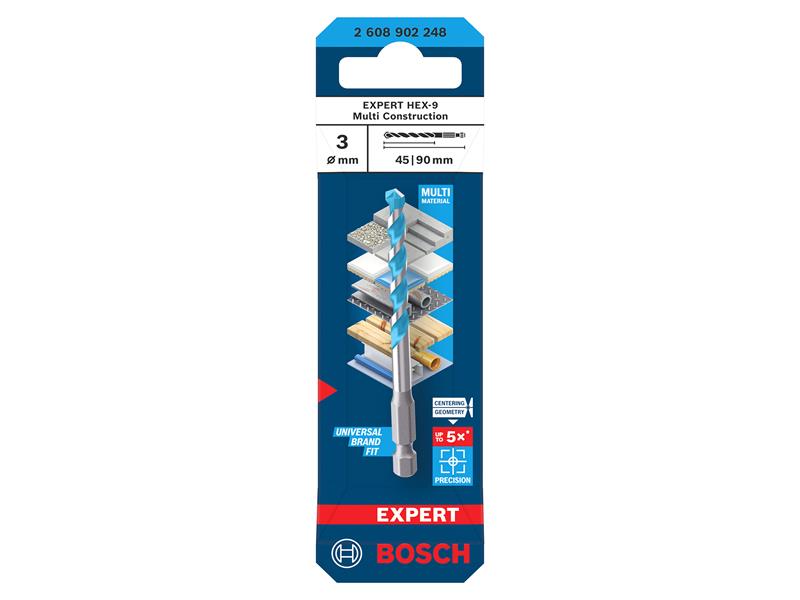 EXPERT HEX-9 Multi Construction Drill Bit 3 x 45 x 90mm