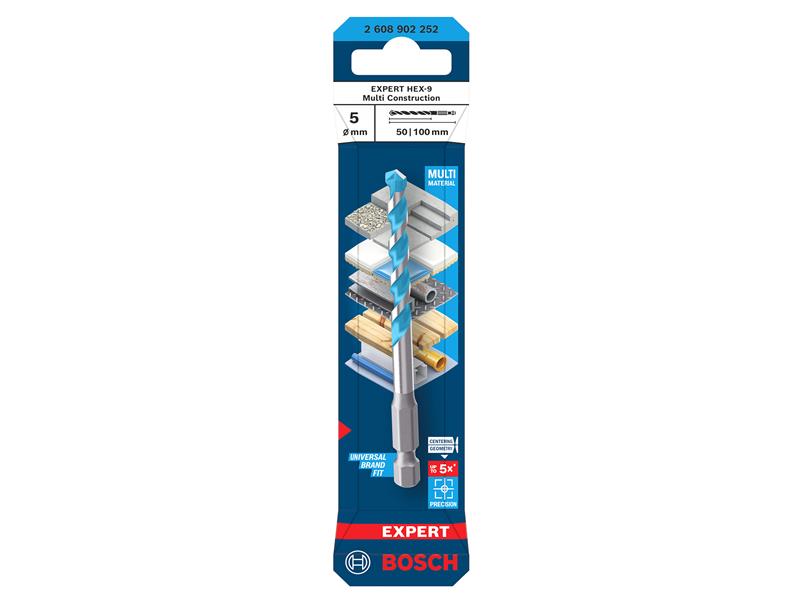 EXPERT HEX-9 Multi Construction Drill Bit 5 x 50 x 100mm