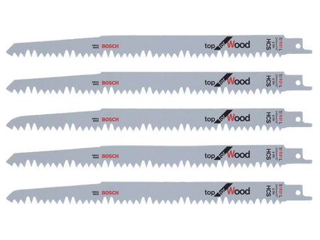S 1531 L Top for Wood Reciprocating Saw Blade 240mm 5 TPI(Pack 5)