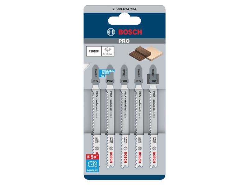 PRO Hardwood clean T101BF Jigsaw Blade 100mm Pack of 5