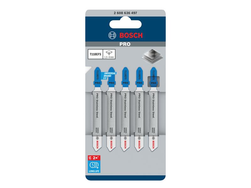 PRO Stainless Steel T118EFS Jigsaw Blade 83mm Pack of 5