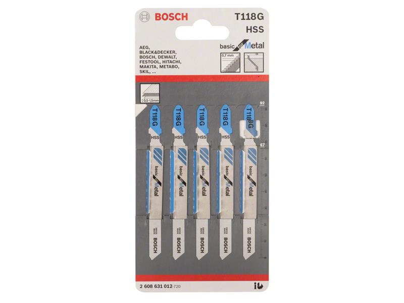 T 118 G Basic for Metal Jigsaw Blade 92mm Pack of 5