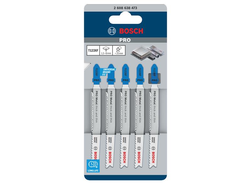 PRO Metal thick and thin T123XF Jigsaw Blade 100mm Pack of 5