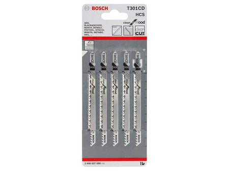 T 301 CD Clean for Wood Jigsaw Blade 100mm Pack of 5