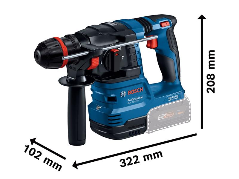 GBH 18V-22 X Professional Rotary Hammer with ONECHUCK 18V Bare Unit