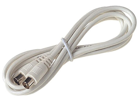 Male To Male Coax Lead 4m White 7076