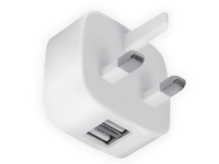 Dual USB UK Charger Plug 240V AC White 7099