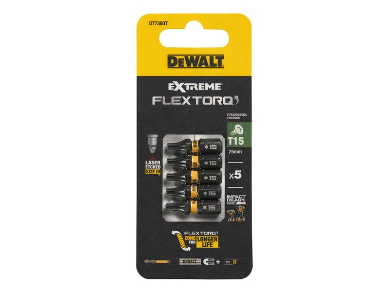 EXTREME FlexTORQ Bits T15 x 25mm (Pack 5)