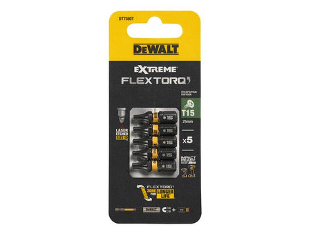 EXTREME FlexTORQ Bits T15 x 25mm (Pack 5)