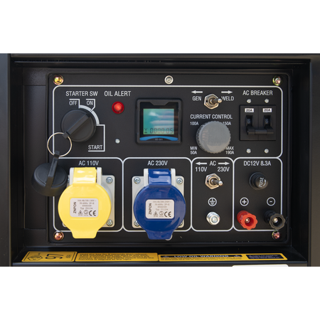 Sealey 5000W Diesel Welder Generator 4-Stroke Engine 110/230V Model No-DG5000W