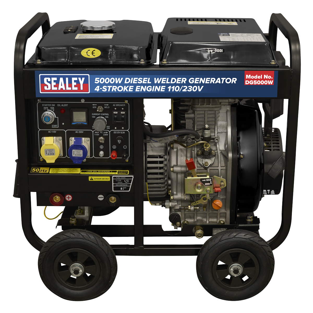 Sealey 5000W Diesel Welder Generator 4-Stroke Engine 110/230V Model No-DG5000W