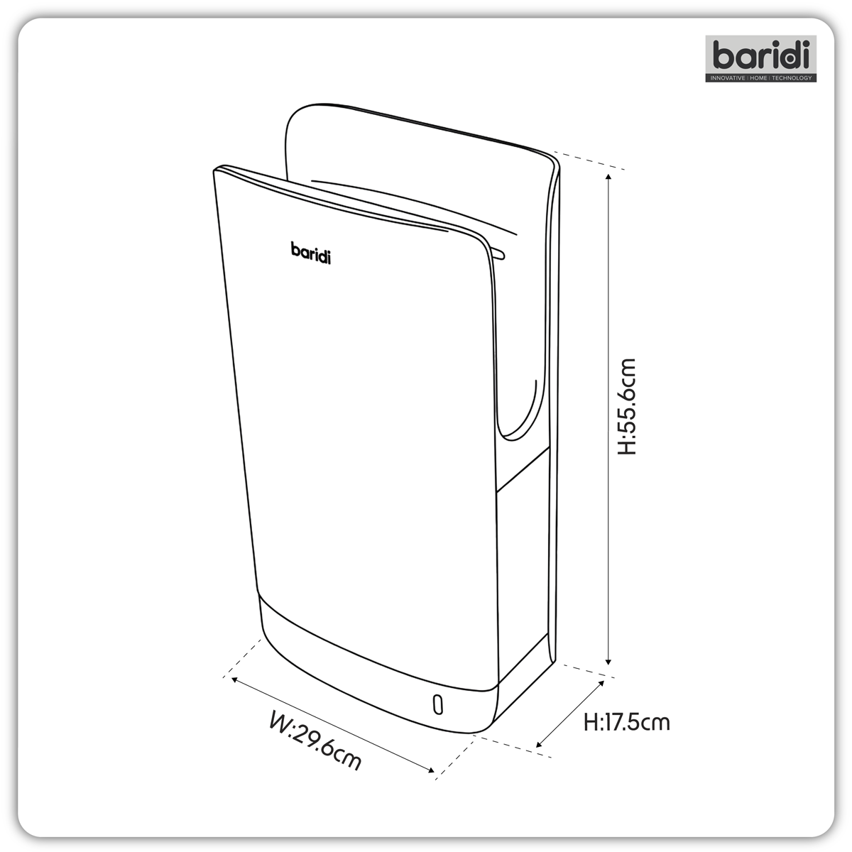 Sealey Baridi Hand Dryer with HEPA Filter & Auto-Sensor 1750W/230V - Silver Model No-DH150