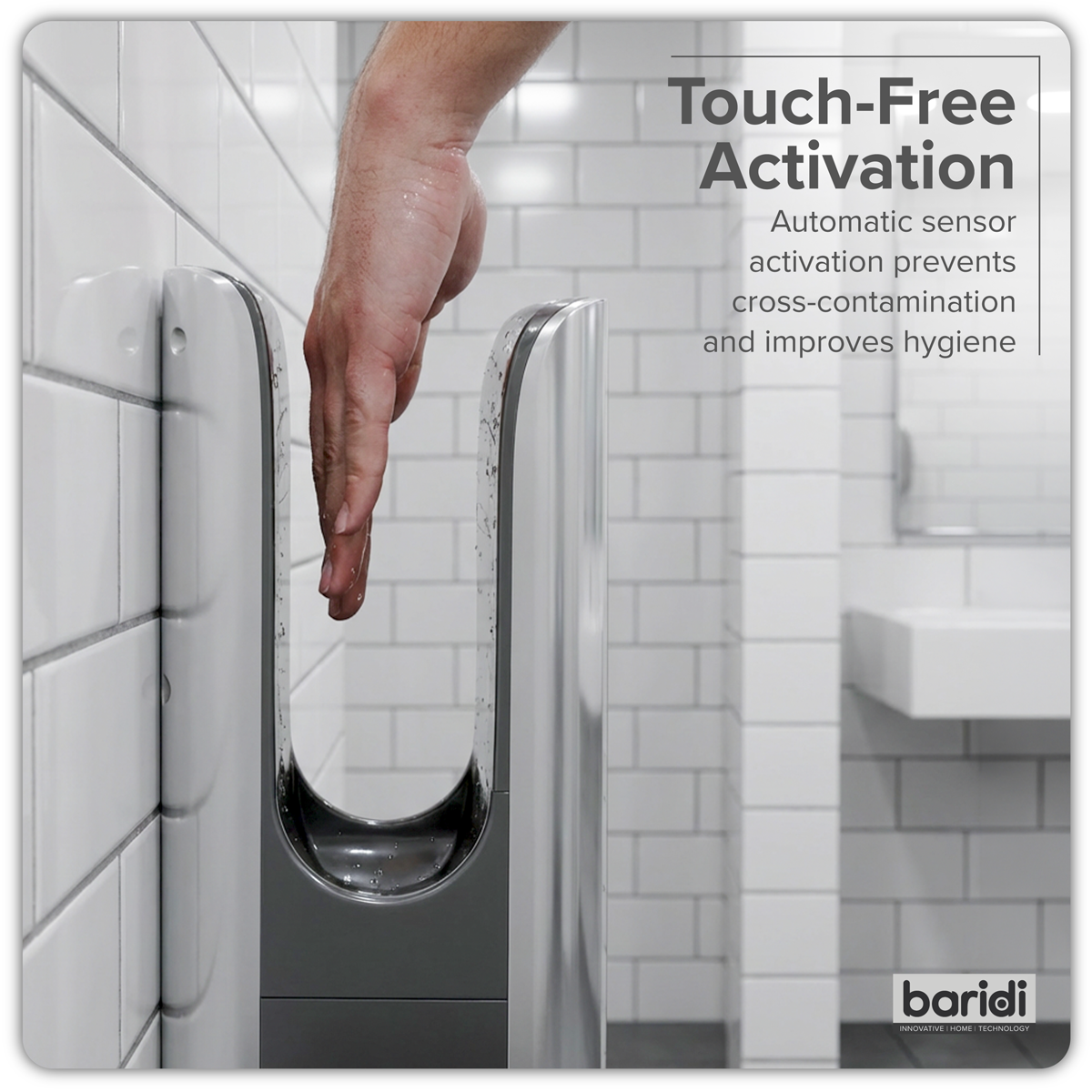 Sealey Baridi Hand Dryer with HEPA Filter & Auto-Sensor 1750W/230V - Silver Model No-DH150