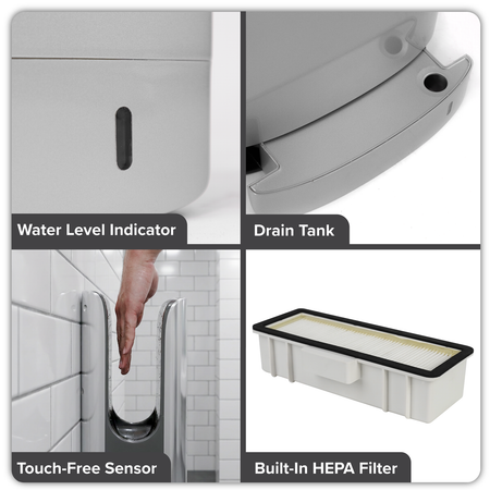 Sealey Baridi Hand Dryer with HEPA Filter & Auto-Sensor 1750W/230V - Silver Model No-DH150