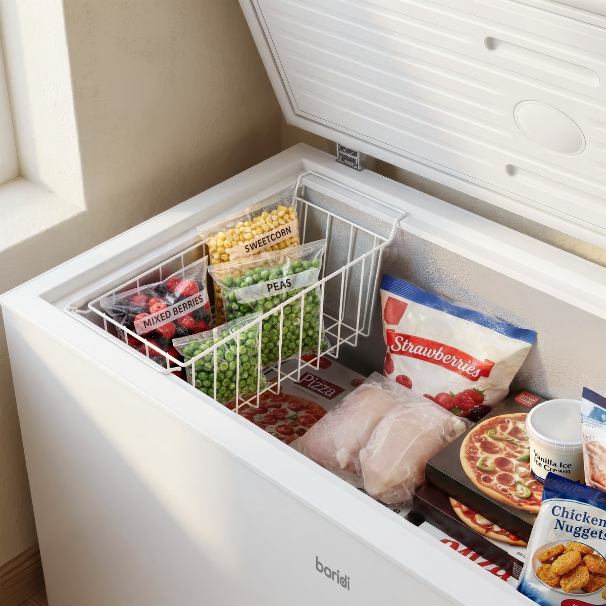 Sealey Baridi Freestanding Chest Freezer 254L Capacity - White Model No-DH258