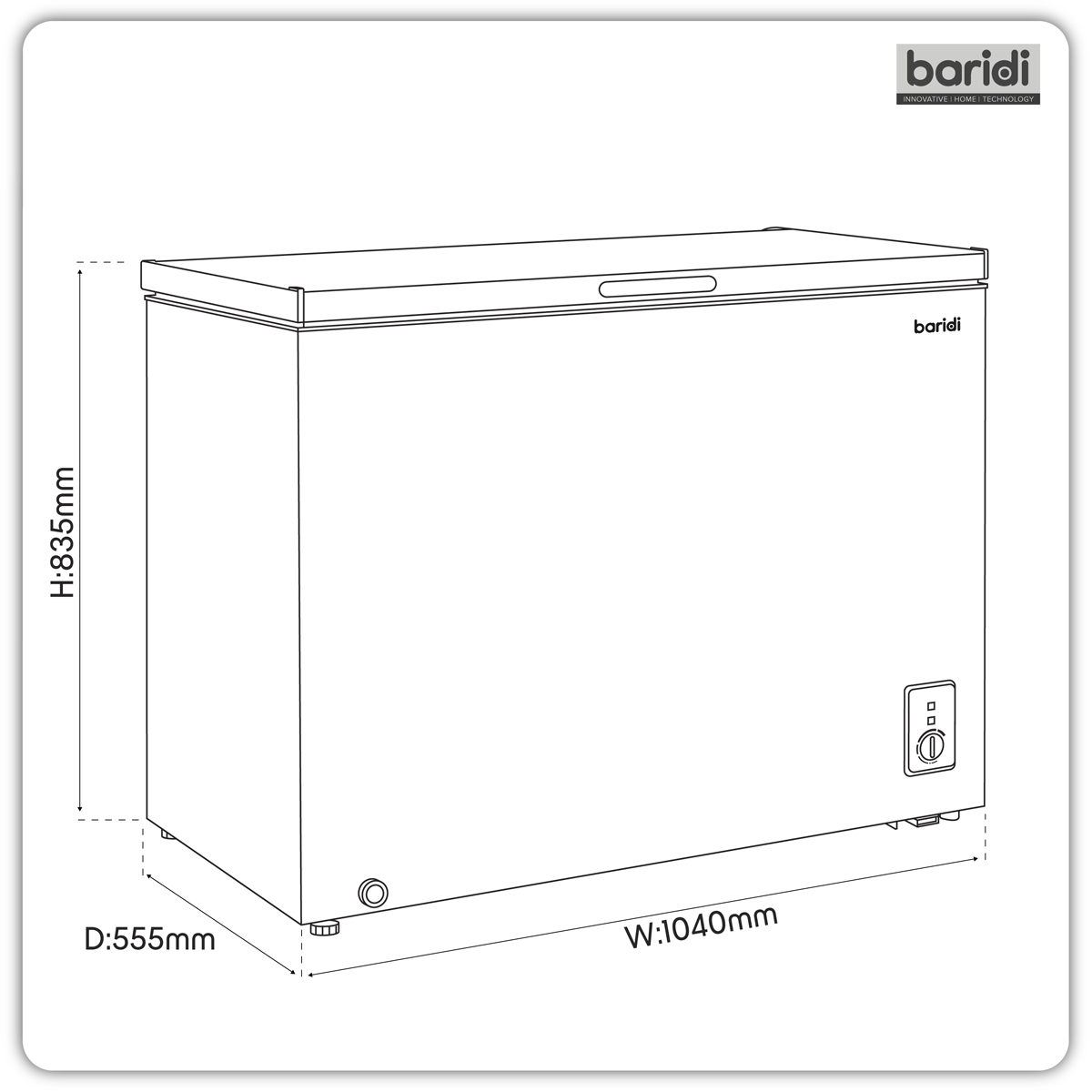 Sealey Baridi Freestanding Chest Freezer 254L Capacity - White Model No-DH258