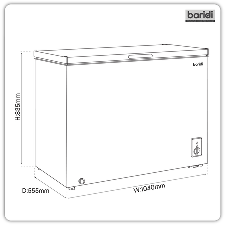 Sealey Baridi Freestanding Chest Freezer 254L Capacity - Black Model No-DH259