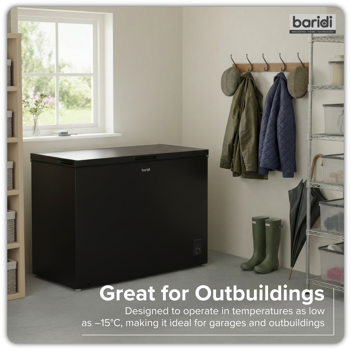 Sealey Baridi Freestanding Chest Freezer 254L Capacity - Black Model No-DH259