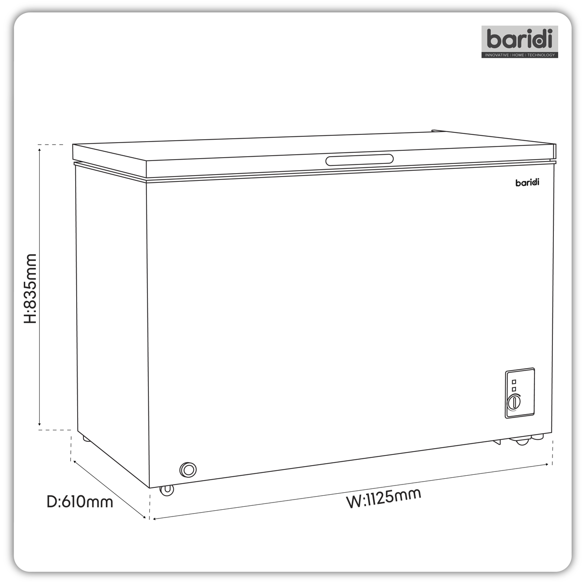 Sealey Baridi Freestanding Chest Freezer 299L Capacity - White Model No-DH260