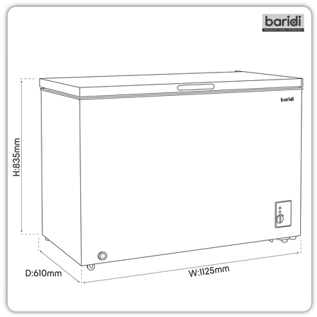 Sealey Baridi Freestanding Chest Freezer 299L Capacity - White Model No-DH260