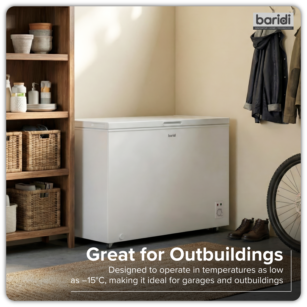 Sealey Baridi Freestanding Chest Freezer 299L Capacity - White Model No-DH260