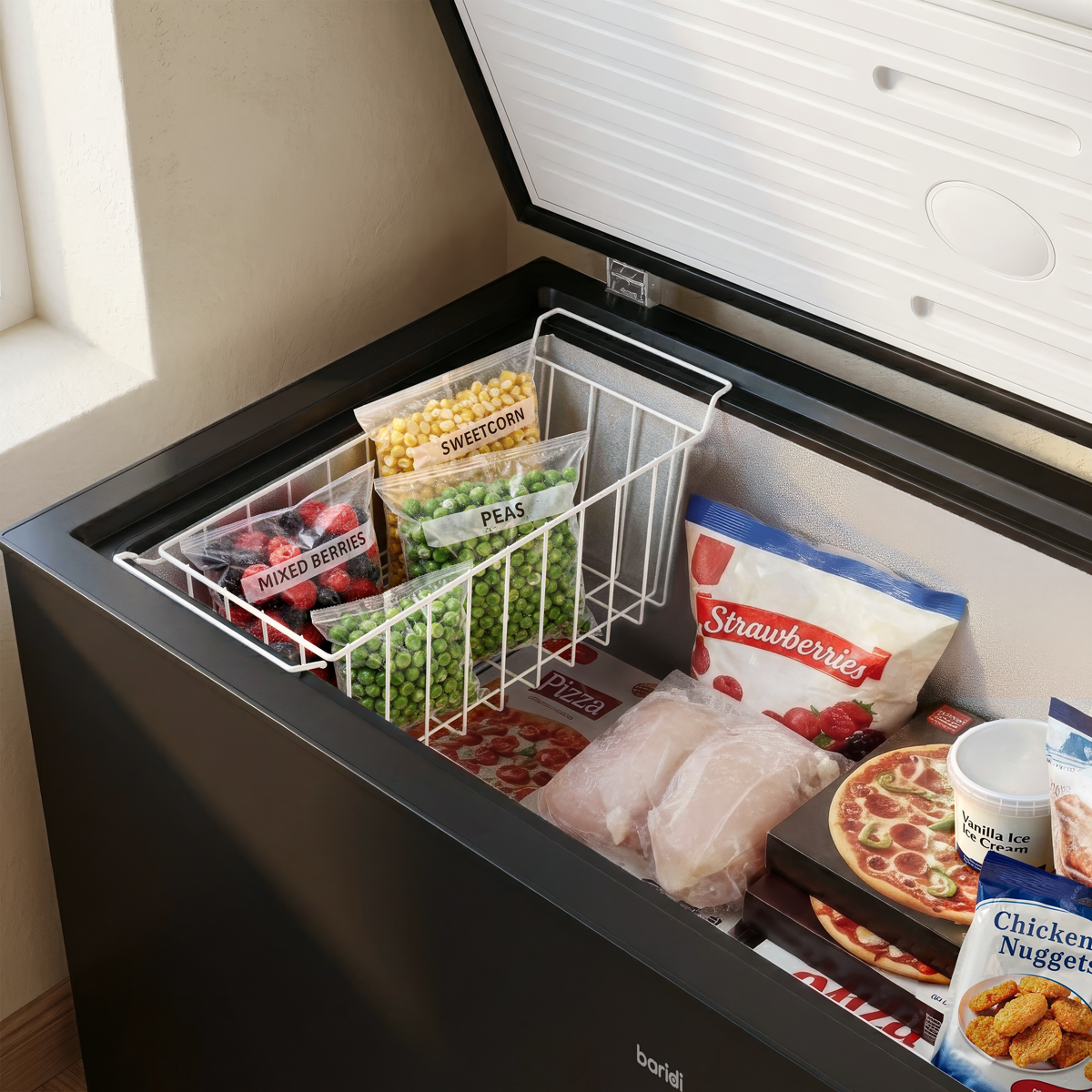 Sealey Baridi Freestanding Chest Freezer 299L Capacity - Black Model No-DH261