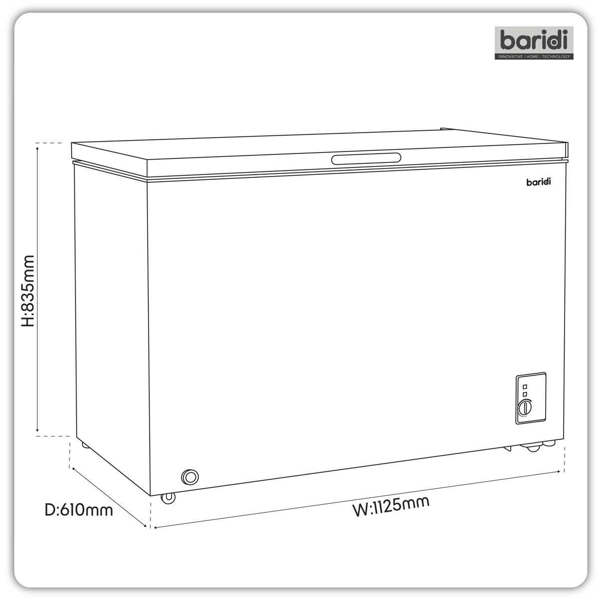 Sealey Baridi Freestanding Chest Freezer 299L Capacity - Black Model No-DH261
