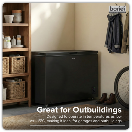 Sealey Baridi Freestanding Chest Freezer 299L Capacity - Black Model No-DH261