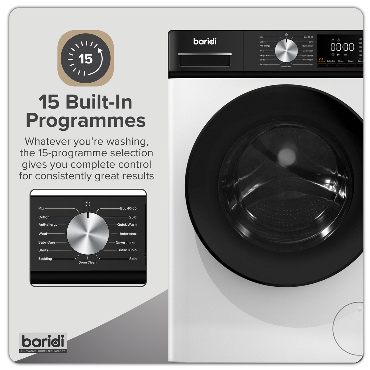 Sealey 8kg Washing Machine, Front Loading, 1400rpm Energy Rating A – White Model No-DH262