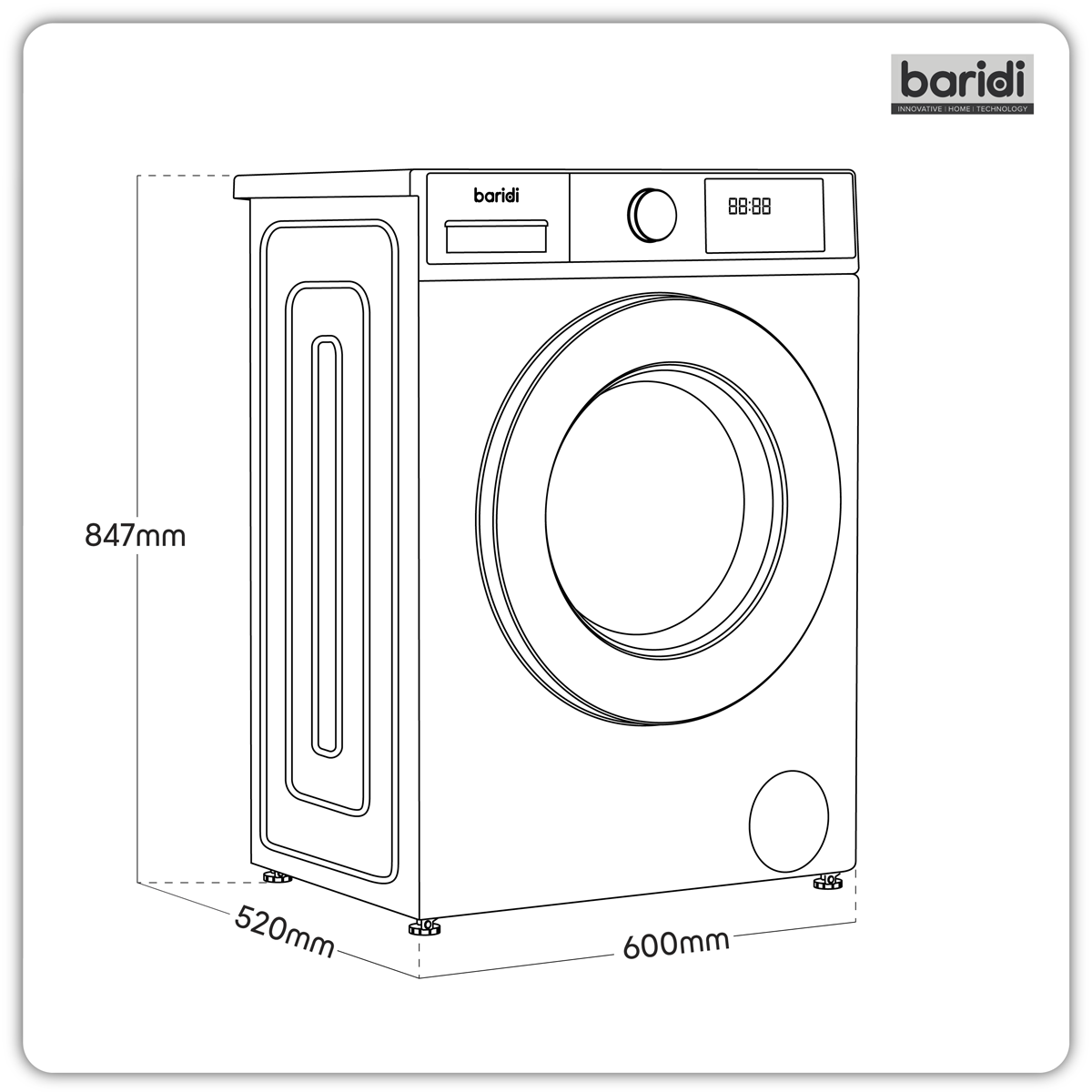 Sealey 8/5kg Washer Dryer, Front Loading, 1400rpm Energy Rating A – White Model No-DH263