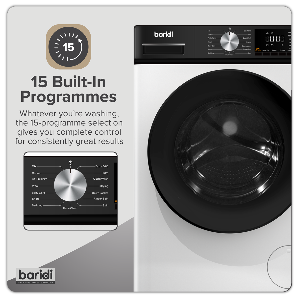 Sealey 8/5kg Washer Dryer, Front Loading, 1400rpm Energy Rating A – White Model No-DH263