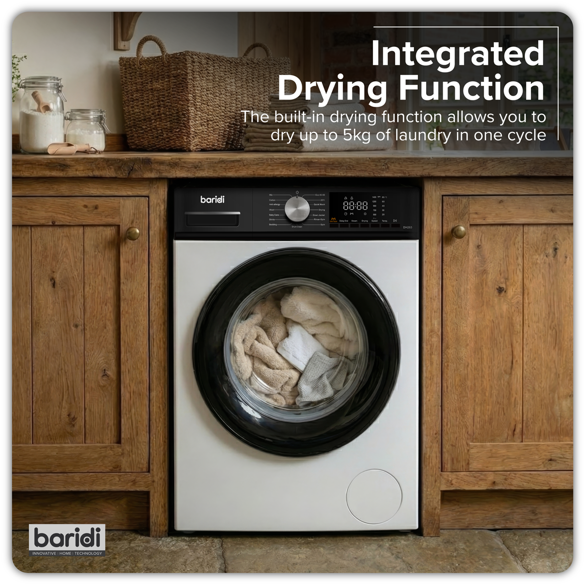 Sealey 8/5kg Washer Dryer, Front Loading, 1400rpm Energy Rating A – White Model No-DH263