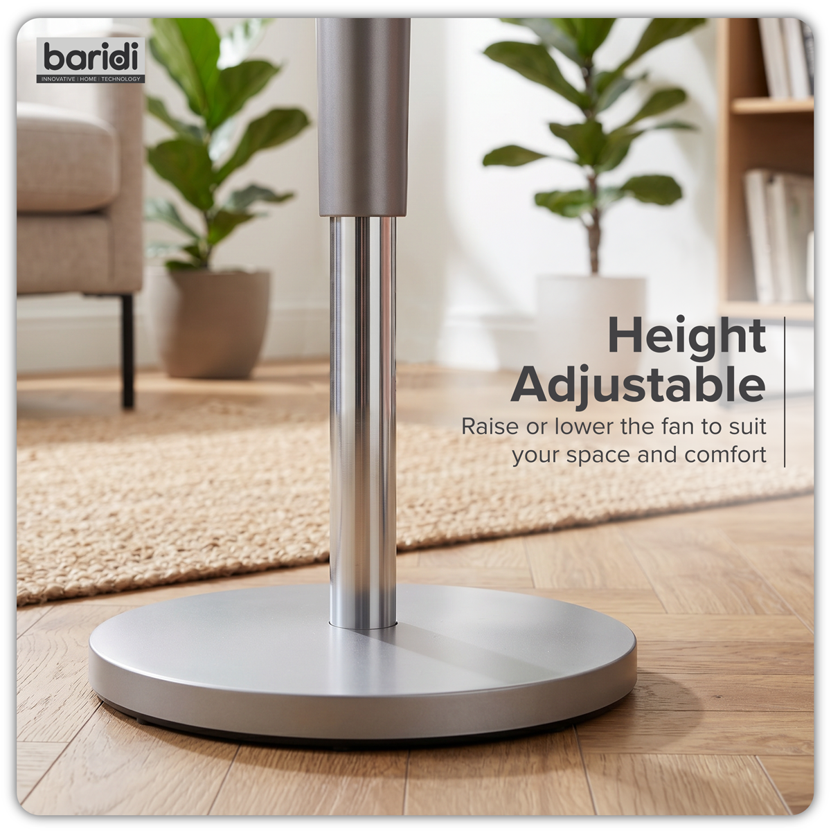 Sealey Baridi 12" Pedestal Fan with Remote Control, Back Light & 12hr Timer - Grey Model No-DH264