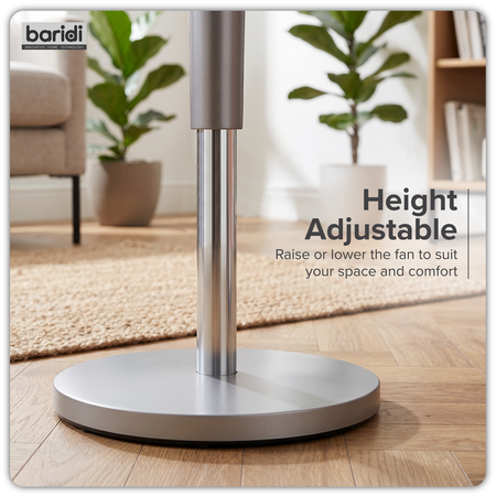 Sealey Baridi 12" Pedestal Fan with Remote Control, Back Light & 12hr Timer - Grey Model No-DH264