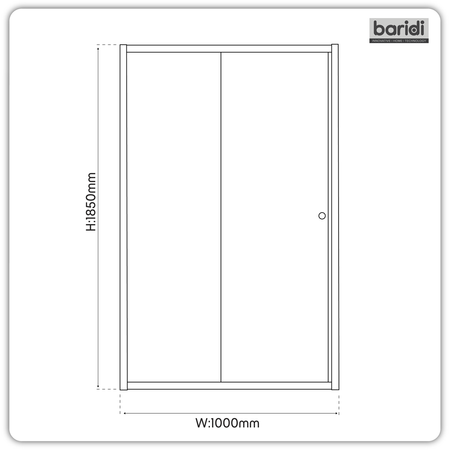 Sealey Sliding Shower Door 1000 x 1850mm, 6mm Tempered Glass, Reversible - Black Model No-DH293