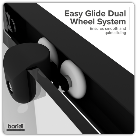Sealey Sliding Shower Door 1000 x 1850mm, 6mm Tempered Glass, Reversible - Black Model No-DH293