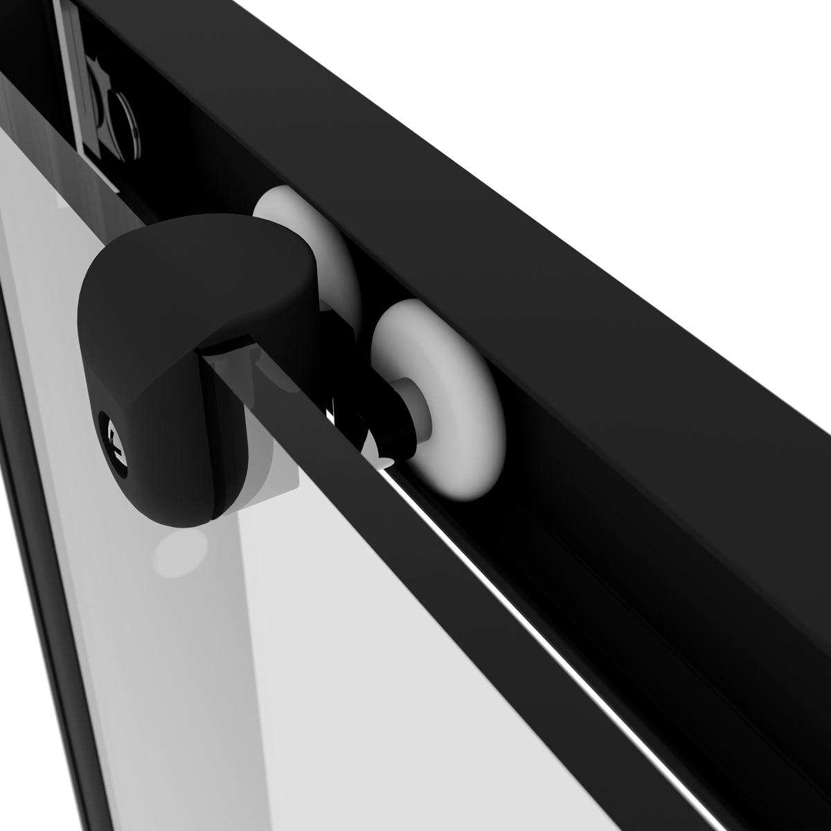 Sealey Sliding Shower Door 1000 x 1850mm, 6mm Tempered Glass, Reversible - Black Model No-DH293