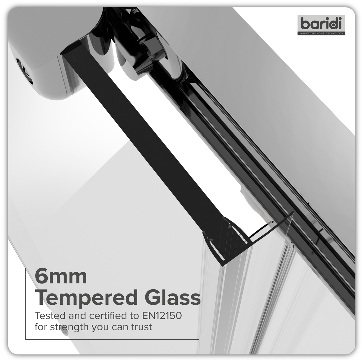 Sealey Sliding Shower Door 1200 x 1850mm, 6mm Tempered Glass, Reversible - Chrome Model No-DH294