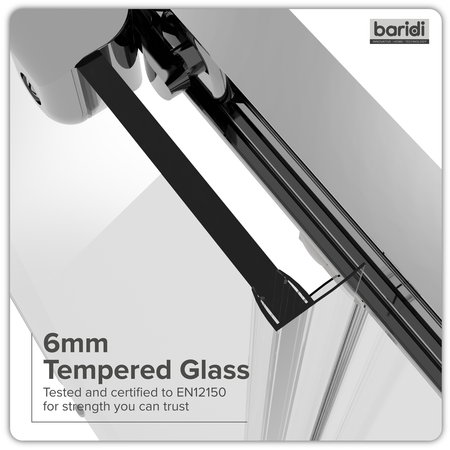 Sealey Sliding Shower Door 1200 x 1850mm, 6mm Tempered Glass, Reversible - Chrome Model No-DH294