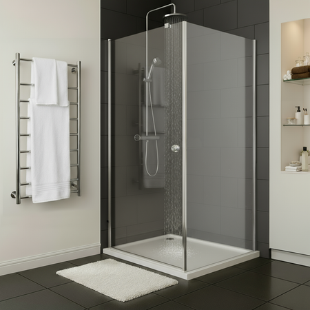 Sealey Baridi Side Panel for Sliding Shower Doors, 6mm Tempered Glass - Chrome Model No-DH296